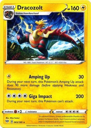 Carta Dracozolt 65/189 do set Escuridão Incandescente — Pokémon TCG | Bynx
