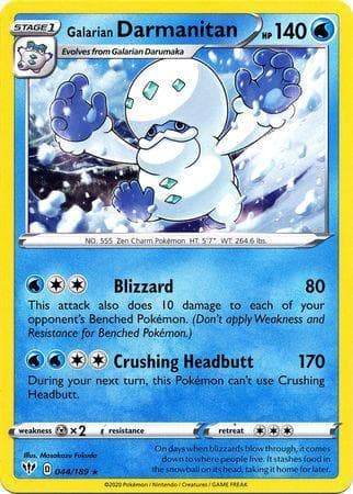 Carta Galarian Darmanitan 44/189 do set Escuridão Incandescente — Pokémon TCG | Bynx
