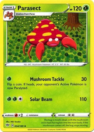 Carta Parasect 4/189 do set Escuridão Incandescente — Pokémon TCG | Bynx