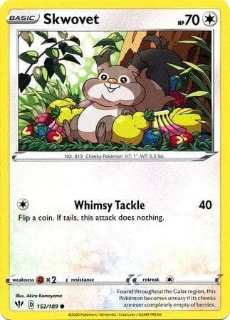 Carta Skwovet 152/189 do set Escuridão Incandescente — Pokémon TCG | Bynx