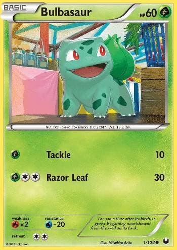 Carta Bulbasaur 1/108 do set Exploradores da Escuridão — Pokémon TCG | Bynx