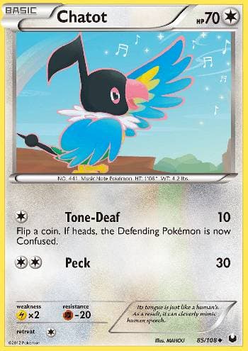 Carta Chatot 85/108 do set Exploradores da Escuridão — Pokémon TCG | Bynx