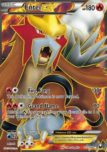 Carta Entei-EX 103/108 do set Exploradores da Escuridão — Pokémon TCG | Bynx
