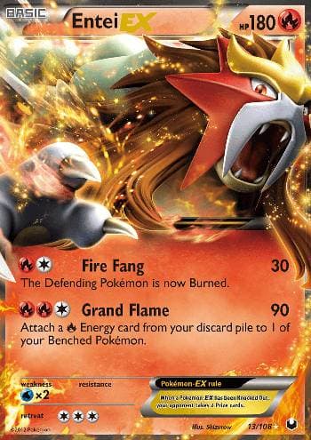 Carta Entei-EX 13/108 do set Exploradores da Escuridão — Pokémon TCG | Bynx