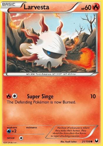 Carta Larvesta 21/108 do set Exploradores da Escuridão — Pokémon TCG | Bynx
