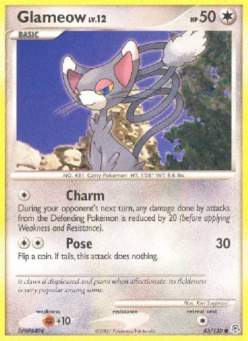 Carta Glameow 83/130 do set Diamante & Pérola — Pokémon TCG | Bynx