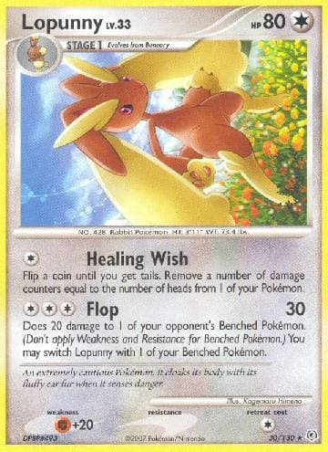 Carta Lopunny 30/130 do set Diamante & Pérola — Pokémon TCG | Bynx