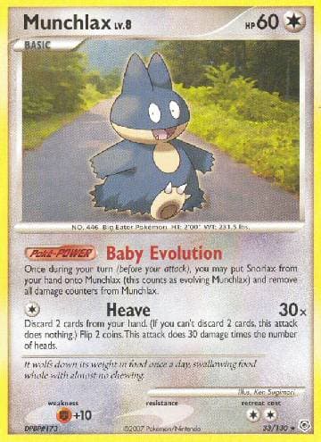Carta Munchlax 33/130 do set Diamante & Pérola — Pokémon TCG | Bynx