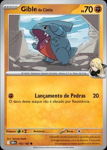 Carta Cynthia's Gible 102/182 do set Rivais Predestinados — Pokémon TCG | Bynx