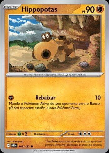 Carta Hippopotas 105/182 do set Rivais Predestinados — Pokémon TCG | Bynx