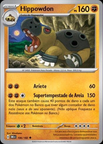 Carta Hippowdon 106/182 do set Rivais Predestinados — Pokémon TCG | Bynx