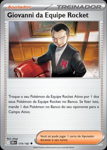 Carta Team Rocket's Giovanni 174/182 do set Rivais Predestinados — Pokémon TCG | Bynx