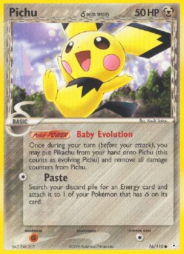 Carta Pichu 76/110 do set EX Holon Phantoms — Pokémon TCG | Bynx