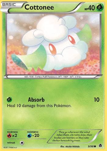 Carta Cottonee 9/98 do set Poderes Emergentes — Pokémon TCG | Bynx