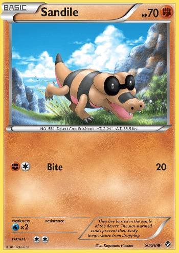 Carta Sandile 60/98 do set Poderes Emergentes — Pokémon TCG | Bynx