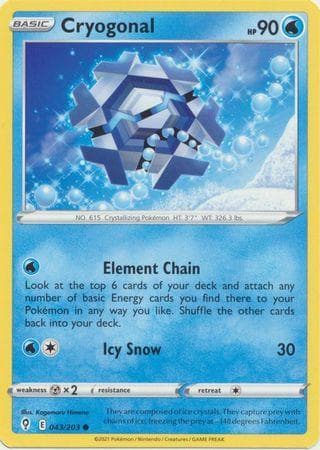 Carta Cryogonal 43/203 do set Céus em Evolução — Pokémon TCG | Bynx