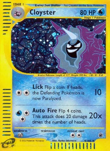 Carta Cloyster 8/165 do set Expedition — Pokémon TCG | Bynx