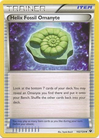 Carta Helix Fossil Omanyte 102/124 do set Fusão de Destinos — Pokémon TCG | Bynx