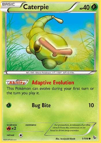 Carta Caterpie 1/106 do set Flash de Fogo — Pokémon TCG | Bynx