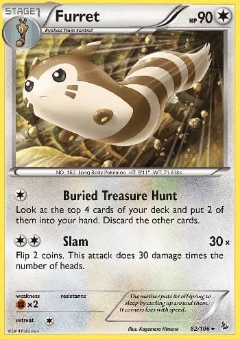 Carta Furret 82/106 do set Flash de Fogo — Pokémon TCG | Bynx