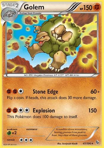 Carta Golem 47/106 do set Flash de Fogo — Pokémon TCG | Bynx