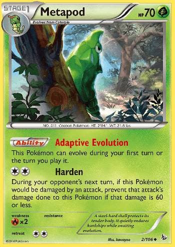 Carta Metapod 2/106 do set Flash de Fogo — Pokémon TCG | Bynx