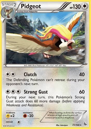 Carta Pidgeot 77/106 do set Flash de Fogo — Pokémon TCG | Bynx