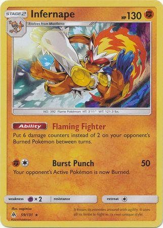 Carta Infernape 59/131 do set Luz Proibida — Pokémon TCG | Bynx
