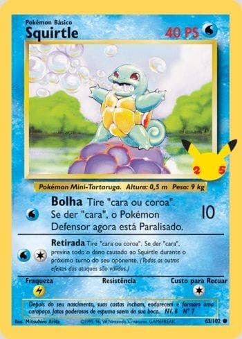 Carta Squirtle (Oversized) 63/25 do set Coleção BR — FPP — Pokémon TCG | Bynx