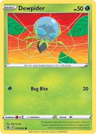 Carta Dewpider 19/264 do set Golpe Fusão — Pokémon TCG | Bynx