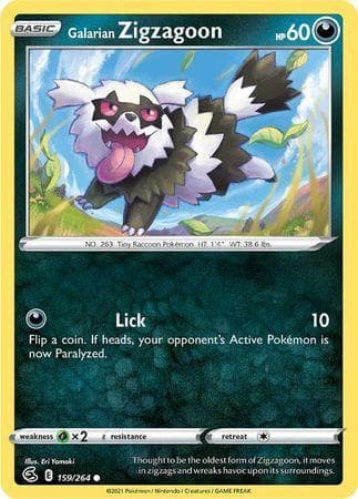 Galarian Zigzagoon 159/264 — Golpe Fusão