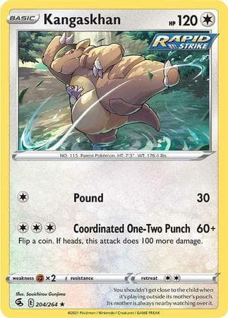 Carta Kangaskhan 204/264 do set Golpe Fusão — Pokémon TCG | Bynx