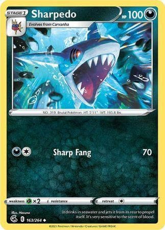 Carta Sharpedo 163/264 do set Golpe Fusão — Pokémon TCG | Bynx