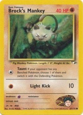 Carta Brock's Mankey 67/83 do set Gym Heroes — Pokémon TCG | Bynx