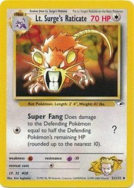 Carta Lt. Surge's Raticate 51/83 do set Gym Heroes — Pokémon TCG | Bynx