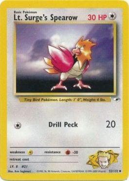 Carta Lt. Surge's Spearow 52/83 do set Gym Heroes — Pokémon TCG | Bynx