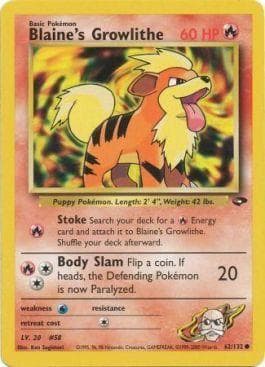 Carta Blaine's Growlithe 62/132 do set Gym Challenge — Pokémon TCG | Bynx