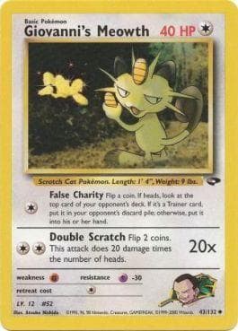 Carta Giovanni's Meowth 43/132 do set Gym Challenge — Pokémon TCG | Bynx