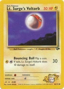 Carta Lt. Surge's Voltorb 86/132 do set Gym Challenge — Pokémon TCG | Bynx