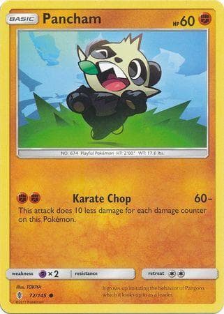 Carta Pancham 72/145 do set Guardiões Ascendentes — Pokémon TCG | Bynx