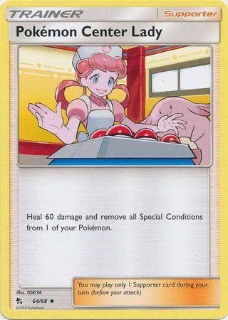 Carta Pokemon Center Lady 64/68 do set Destinos Ocultos — Pokémon TCG | Bynx