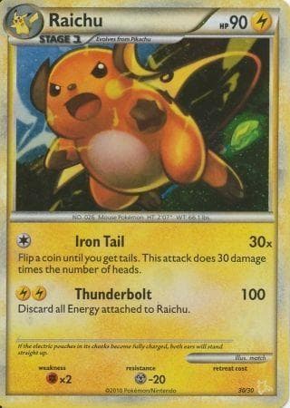 Carta Raichu 30/30 do set HS Trainer Kit — Pokémon TCG | Bynx