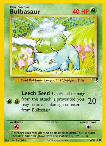 Carta Bulbasaur 68/110 do set Legendary Collection — Pokémon TCG | Bynx