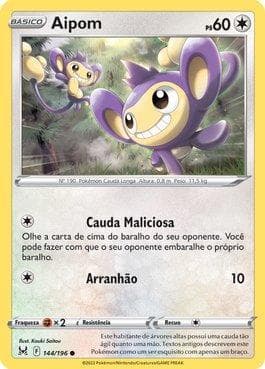 Carta Aipom 144/196 do set Origem Perdida — Pokémon TCG | Bynx