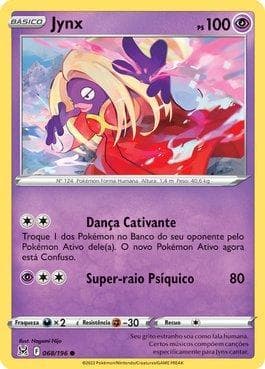 Carta Jynx 068/196 do set Origem Perdida — Pokémon TCG | Bynx