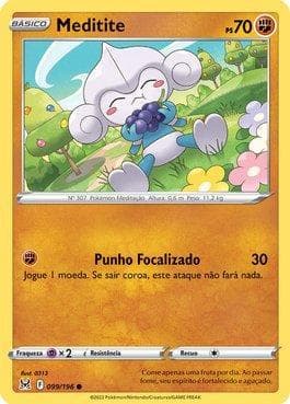 Carta Meditite 099/196 do set Origem Perdida — Pokémon TCG | Bynx