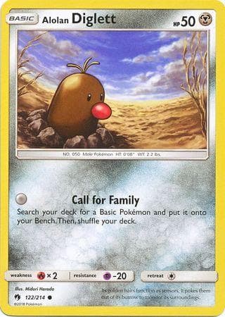 Carta Alolan Diglett 122/214 do set Trovões Perdidos — Pokémon TCG | Bynx