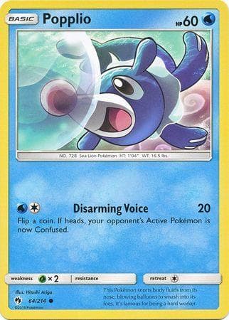 Carta Popplio 64/214 do set Trovões Perdidos — Pokémon TCG | Bynx