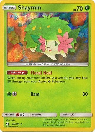 Carta Shaymin 33/214 do set Trovões Perdidos — Pokémon TCG | Bynx