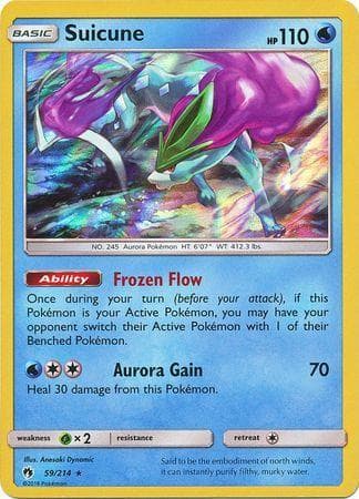 Carta Suicune 59/214 do set Trovões Perdidos — Pokémon TCG | Bynx